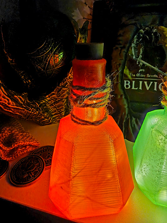 Skyrim Potion Glow Bottles – Health, Stamina & Magicka – Battery Powered Fantasy Decor / Gamer Gift / Cosplay Prop